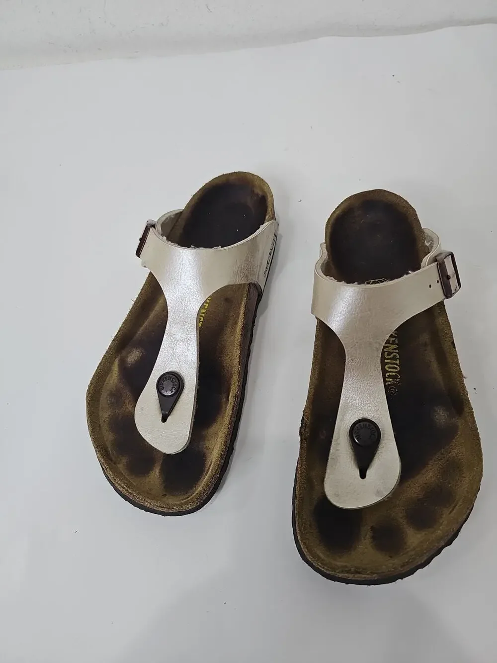 Birkenstock Gizeh Regular Fit Birko Flor Graceful Pearl/White Size 37 / 6.5